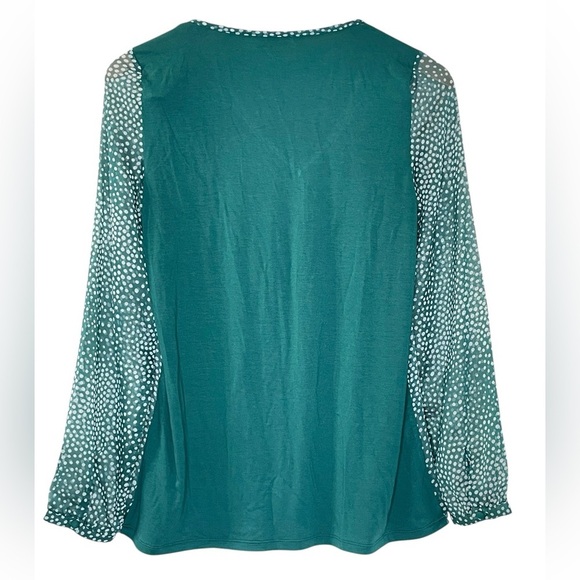 Boden Aubrey Jersey Green Polka Dot Blouse Top size 4 - Picture 3 of 8